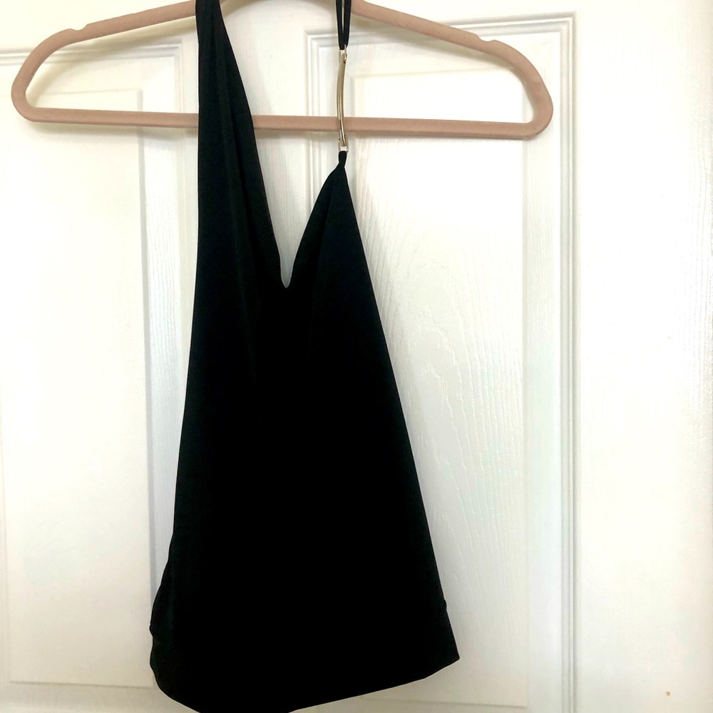 Deep Black Halter Top!